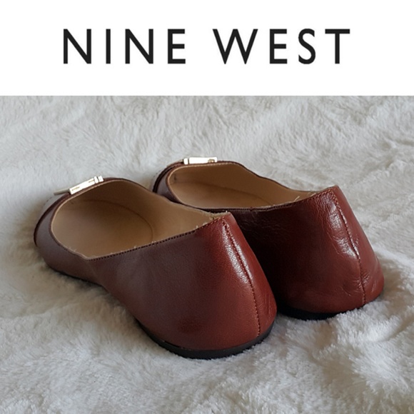 NWOT Nine West Corqui brown leather flats 11M - Picture 3 of 8